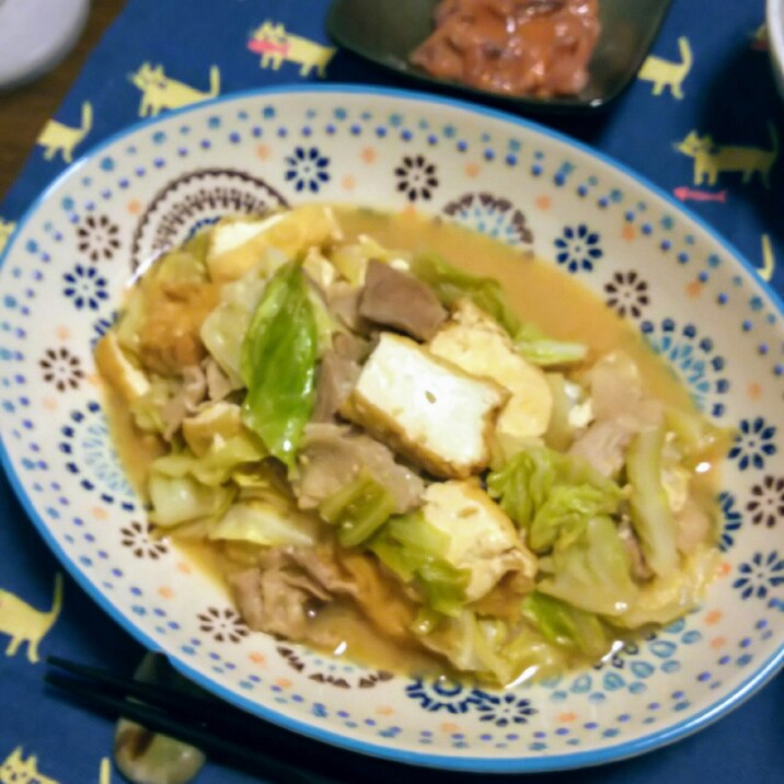 豚肉と厚揚げの味噌炒め